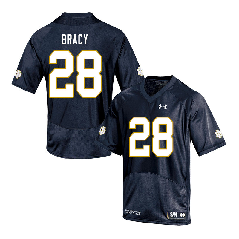 Men's NCAA Notre Dame Fighting Irish #28 TaRiq Bracy Stitched College Under Armour Authentic Navy Football Jersey DQ10K00JO